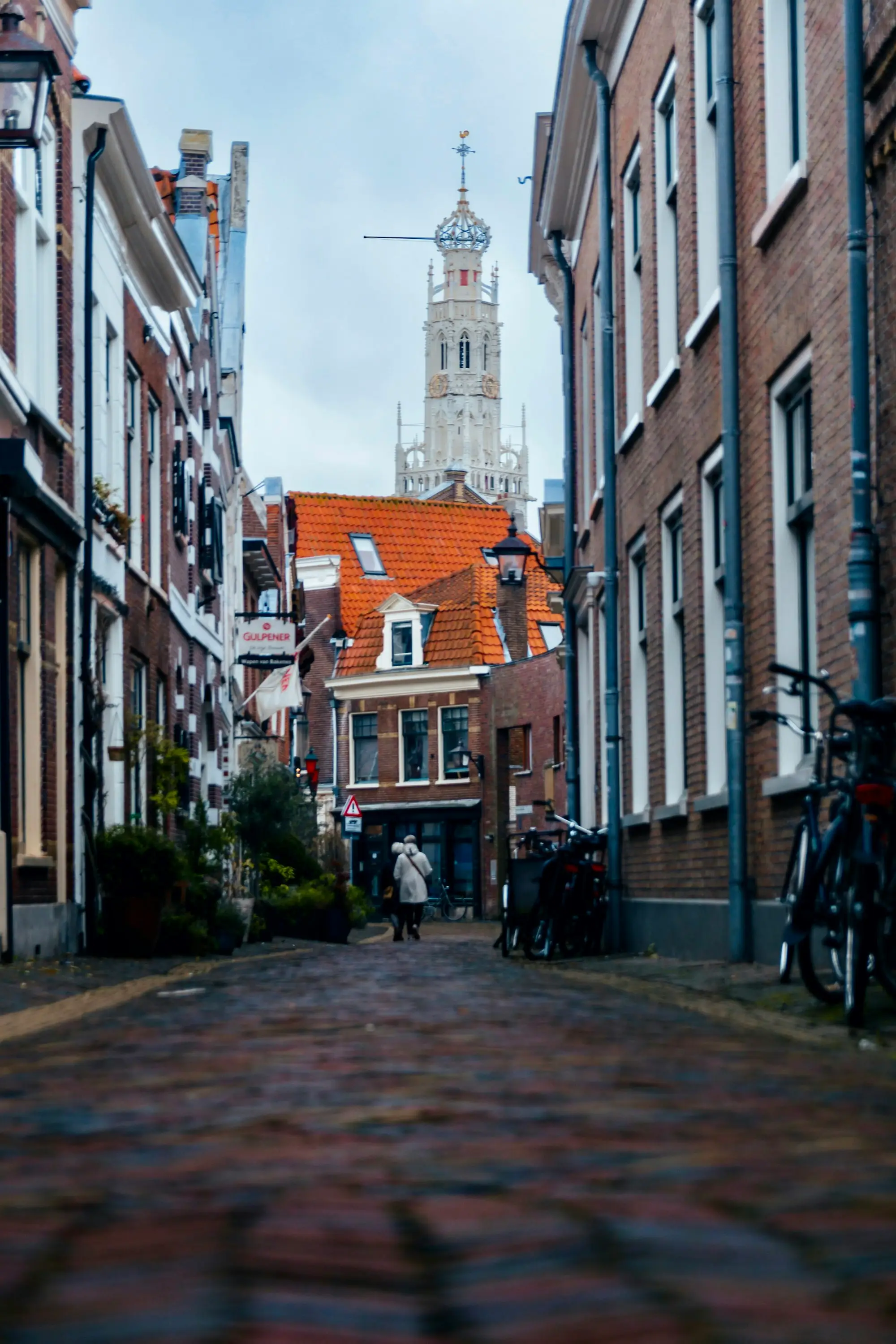 Straat in het centrum van Haarlem